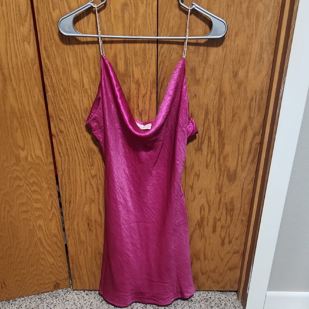 Sleek Pink Slip Dress